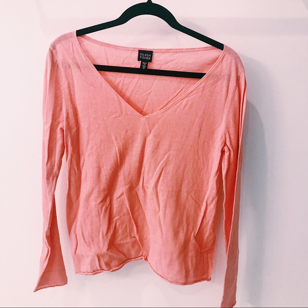 EILEEN FISHER LIGHTWEIGHT KNIT VNECK SWEATER